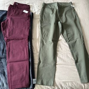 2 for 40!!! Old Navy pixie work pant, size 12, green & maroon
